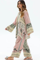 Blush Palm Designer Co-Ord Set – Premium Imported Rayon Satin