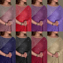 Luxury Bollywood Sequin Saree – Heavy Faux Georgette with Multi Embroidery Border