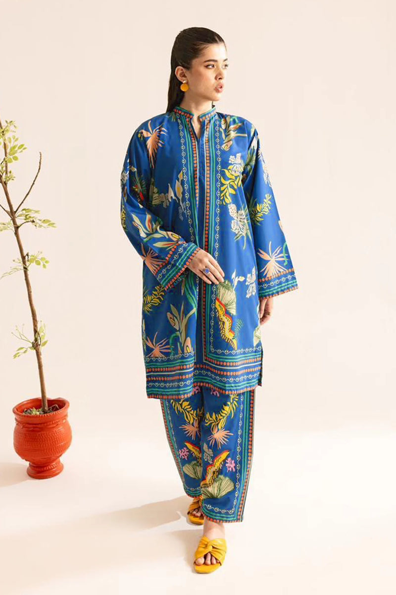 Pakistani Style Printed Co-Ord Set – Full Stitched | Reyon Satin