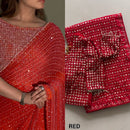 Luxury Bollywood Sequin Saree – Heavy Faux Georgette with Multi Embroidery Border