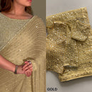 Luxury Bollywood Sequin Saree – Heavy Faux Georgette with Multi Embroidery Border