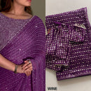 Luxury Bollywood Sequin Saree – Heavy Faux Georgette with Multi Embroidery Border