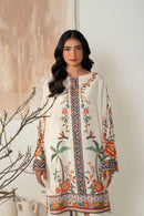 Beige CelebVogue Printed Satin Co-Ord