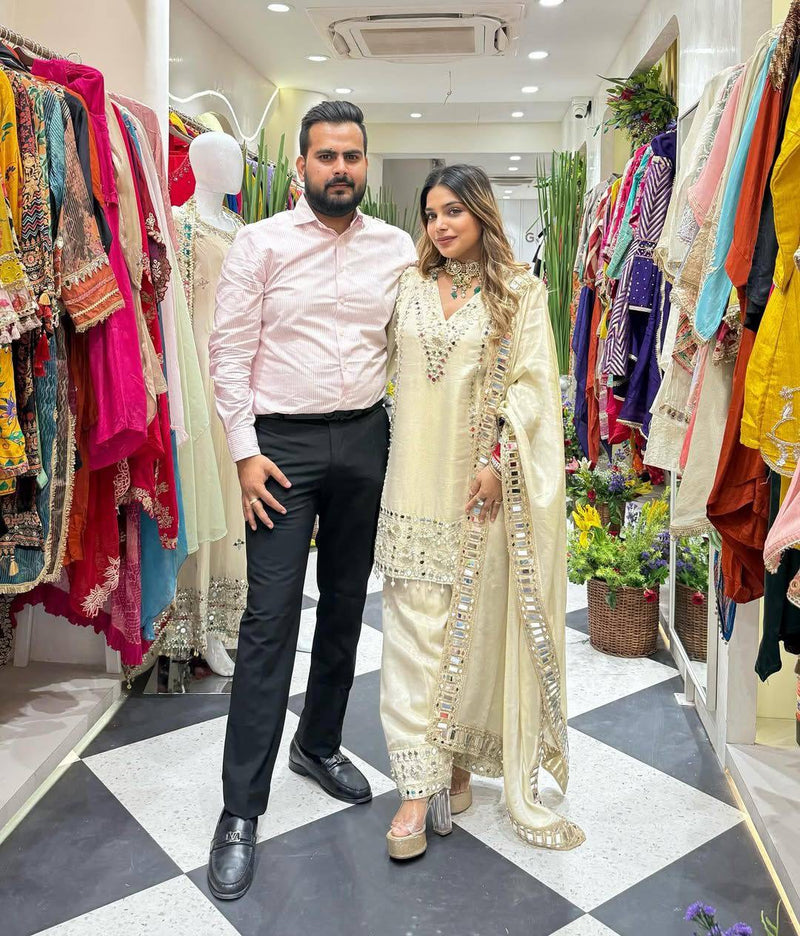 Mirai Sparkle Georgette Mirror-Work Plazzo Set