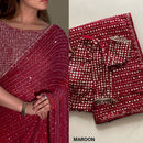 Luxury Bollywood Sequin Saree – Heavy Faux Georgette with Multi Embroidery Border
