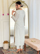 Tevisha House White Rinkal Embroidered Kurta Pant Dupatta Set