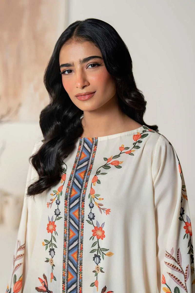 Beige CelebVogue Printed Satin Co-Ord