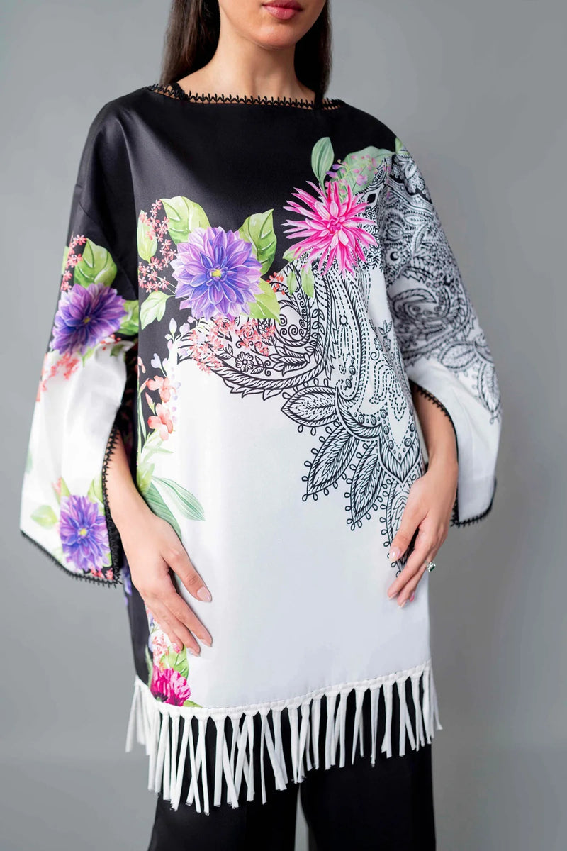 Elegant Pakistani Style 2-Piece Co-Ord Set in Reyon Satin