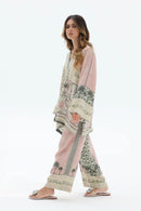 Blush Palm Designer Co-Ord Set – Premium Imported Rayon Satin