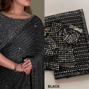 Luxury Bollywood Sequin Saree – Heavy Faux Georgette with Multi Embroidery Border
