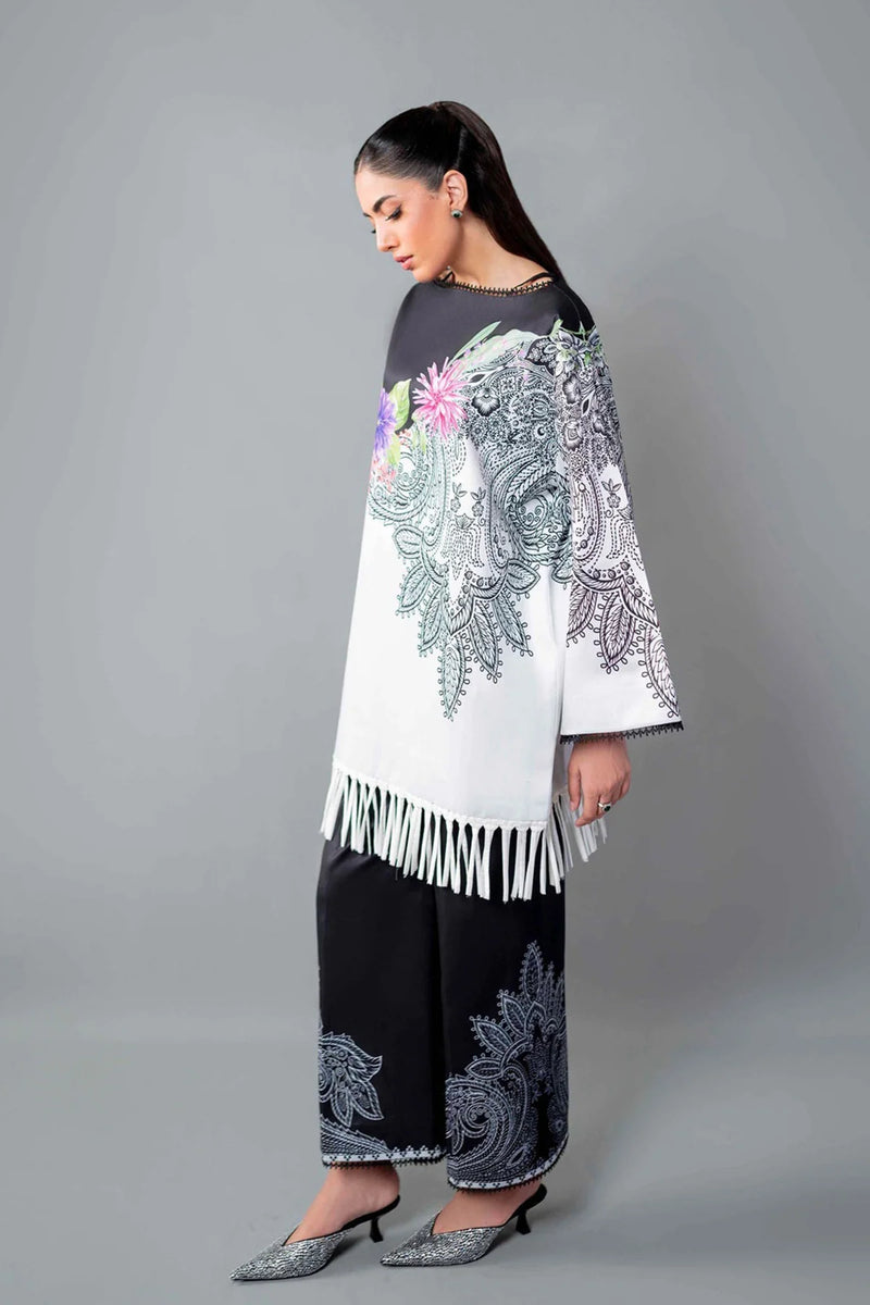 Elegant Pakistani Style 2-Piece Co-Ord Set in Reyon Satin