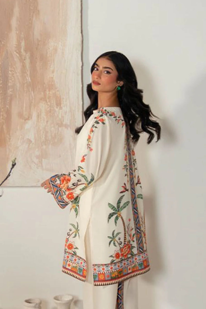 Beige CelebVogue Printed Satin Co-Ord