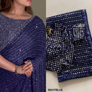 Luxury Bollywood Sequin Saree – Heavy Faux Georgette with Multi Embroidery Border