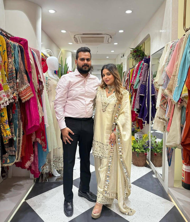 Mirai Sparkle Georgette Mirror-Work Plazzo Set