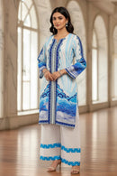 Elegant Blue Digital Print Suit Set for Women – New Arrival
