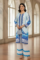 Elegant Blue Digital Print Suit Set for Women – New Arrival