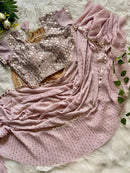 Elina Sparkle Saree – Designer 5mm Sequin Faux Georgette Saree with Embroidered Blouse