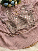 Elina Sparkle Saree – Designer 5mm Sequin Faux Georgette Saree with Embroidered Blouse