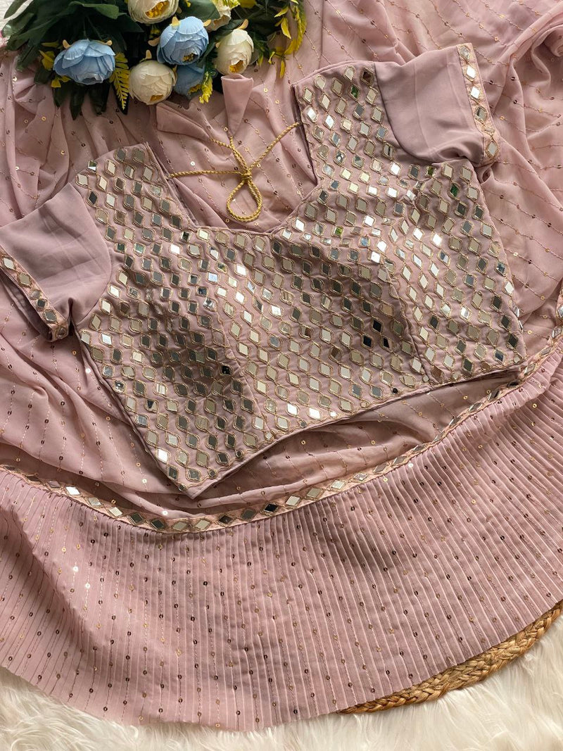 Elina Sparkle Saree – Designer 5mm Sequin Faux Georgette Saree with Embroidered Blouse