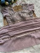 Elina Sparkle Saree – Designer 5mm Sequin Faux Georgette Saree with Embroidered Blouse