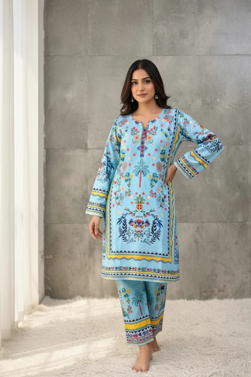 Premium Floral Printed Kurta Set for Women – Casual & Festive Wear