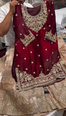 Samaira Shine Sharara Set – Heavy Satin with Sequins Embroidery