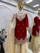 Samaira Shine Sharara Set – Heavy Satin with Sequins Embroidery