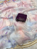 Selena Satin Luxe – Fandy Satin Digital Print Saree with Jarkan & Siroski Work