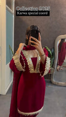 Tevisha House Dno 5306 Karwa Special Collection 2025 | Designer Faux Georgette Embroidered Top Pant Dupatta Set – Party Wear Outfit for Women