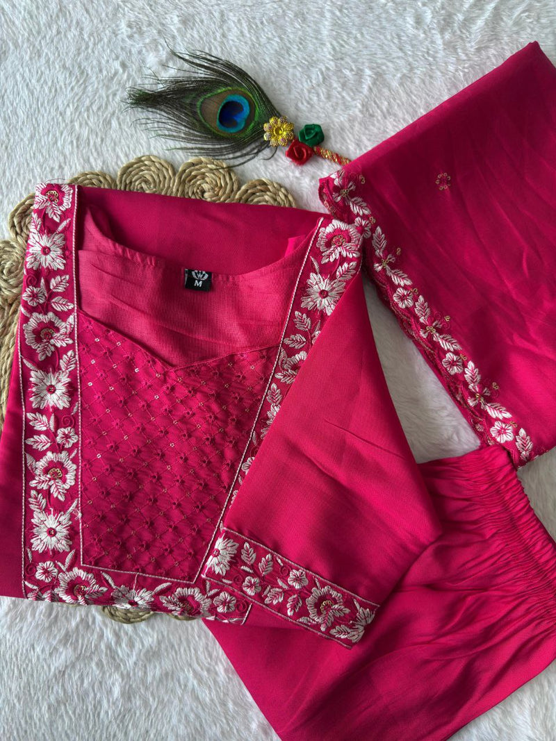 Roopvati Roman Silk Embroidery Suit – Premium Sequence Work Set