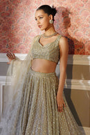 Beige Georgette Lehenga Choli with Zari Work