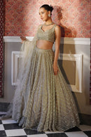 Beige Georgette Lehenga Choli with Zari Work