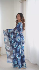 Mehira Mirror Luxe – Trendy Mirror Work Georgette Saree