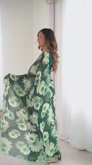 Mehira Mirror Luxe – Trendy Mirror Work Georgette Saree