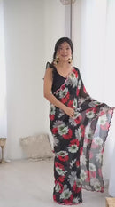 Mehira Mirror Luxe – Trendy Mirror Work Georgette Saree