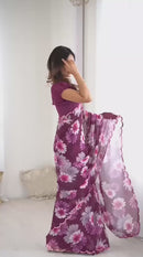 Mehira Mirror Luxe – Trendy Mirror Work Georgette Saree